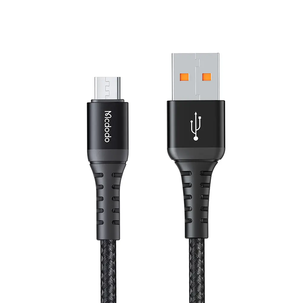 Mcdodo – datový kabel (CA-2281) – USB na micro-USB, nylonové opletení, hliníková slitina, QC4.0/3.0, 1m – černý