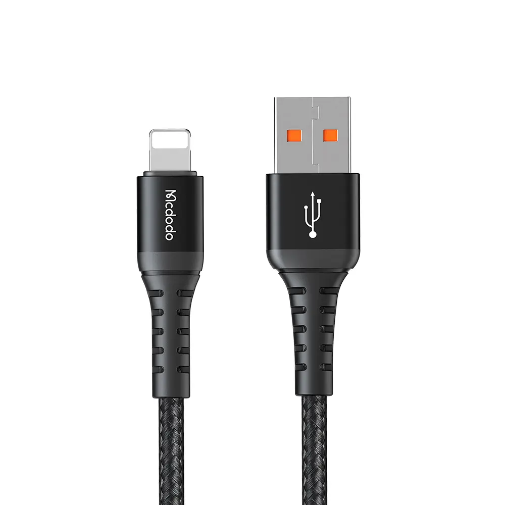 Mcdodo – datový kabel (CA-2261) – USB na Lightning, nylonové opletení, hliníková slitina, 3A, 1m – černý