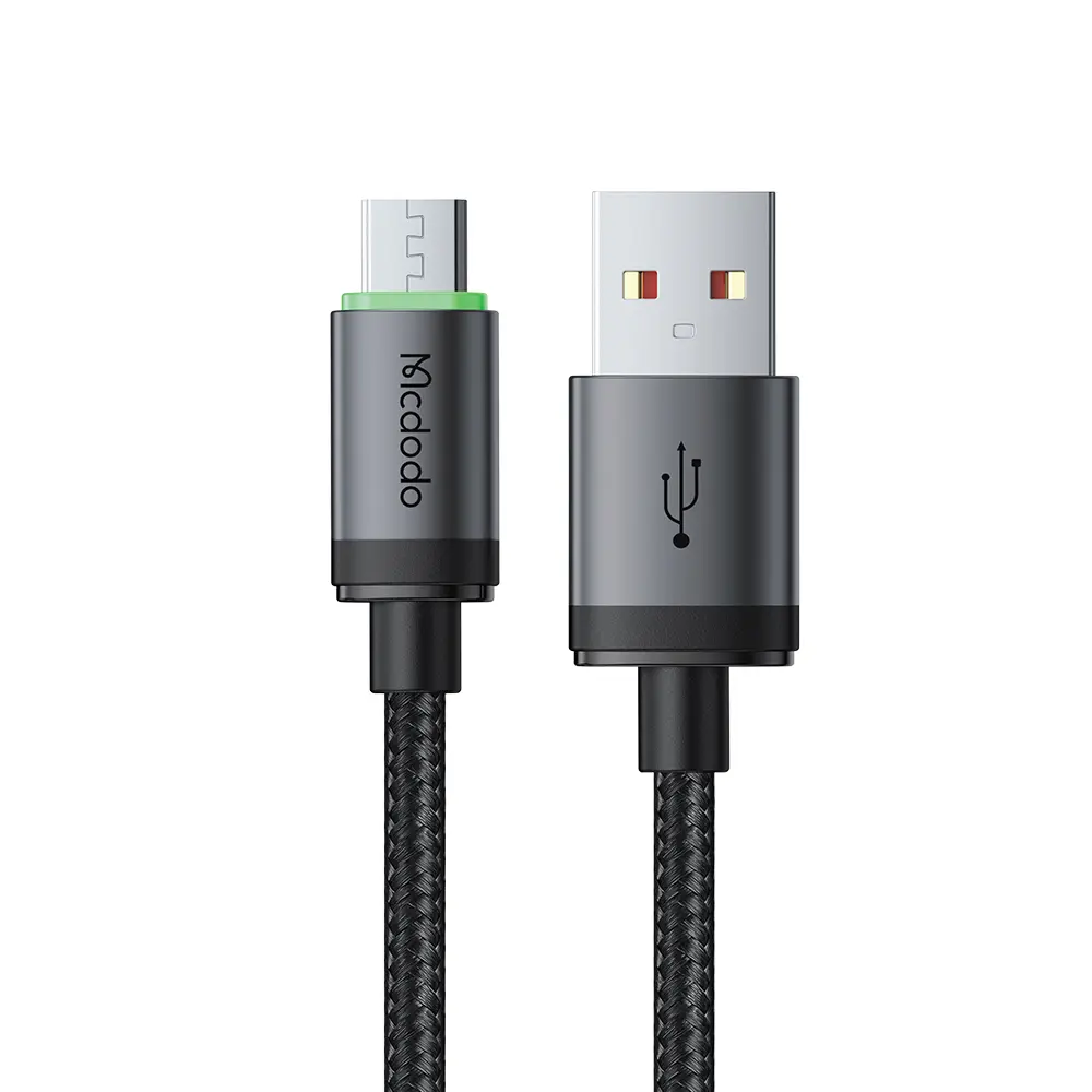 Mcdodo – datový kabel (CA-3990) – USB na micro-USB, nylonové opletení, hliníková slitina, QC4.0, 1m – černý