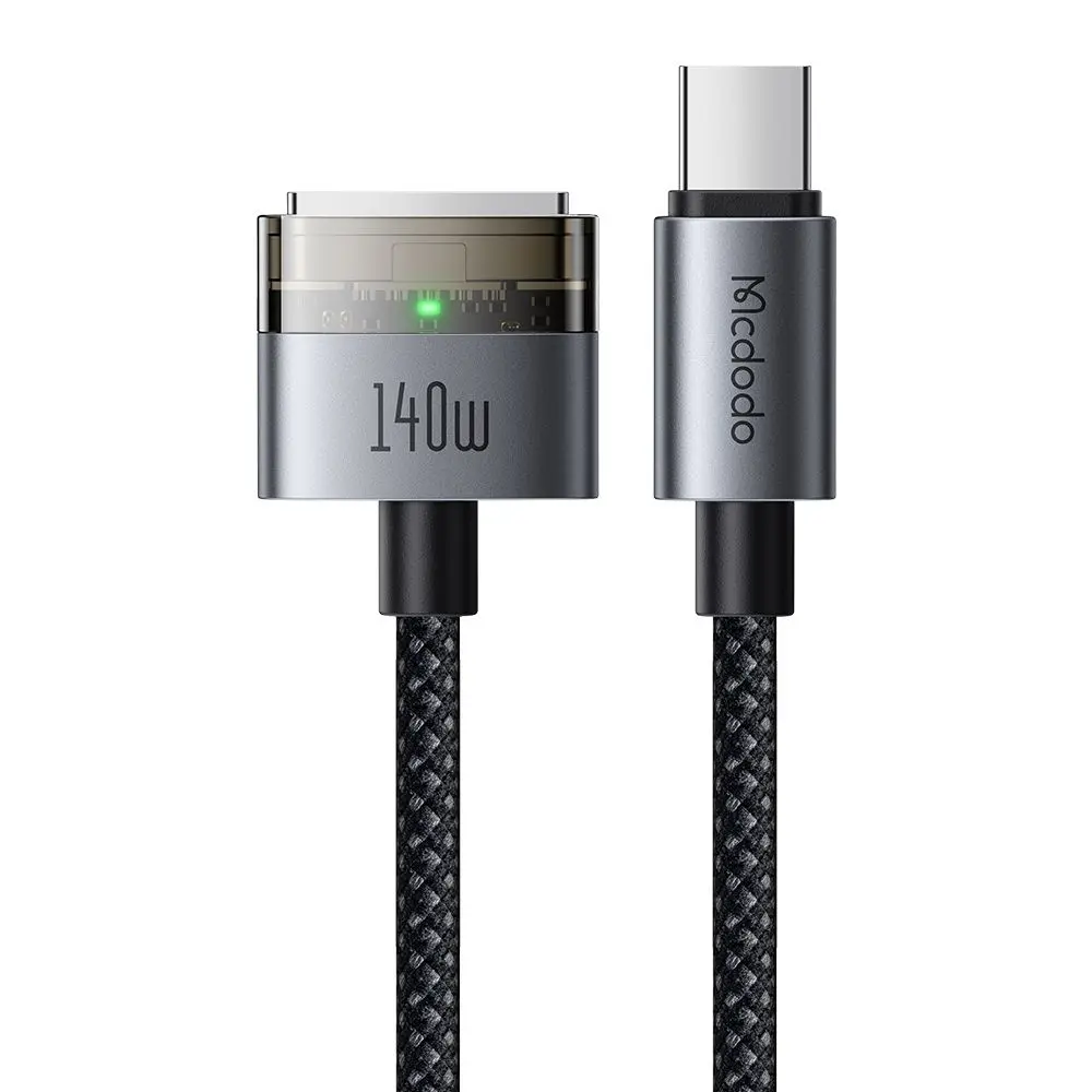 Mcdodo - magnetický kabel (CA-2070) - USB-C na MagSafe 3, 140W, LED indikátor, 2m - černý
