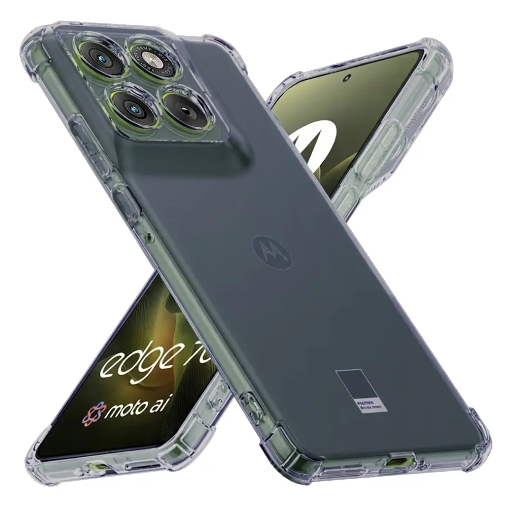 Techsuit - nárazuvzdorný průhledný silikon - Motorola Edge 70 - kouřově černá
