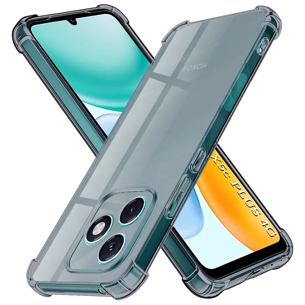 Techsuit - nárazuvzdorný průhledný silikon - Honor X5c Plus - kouřově černá