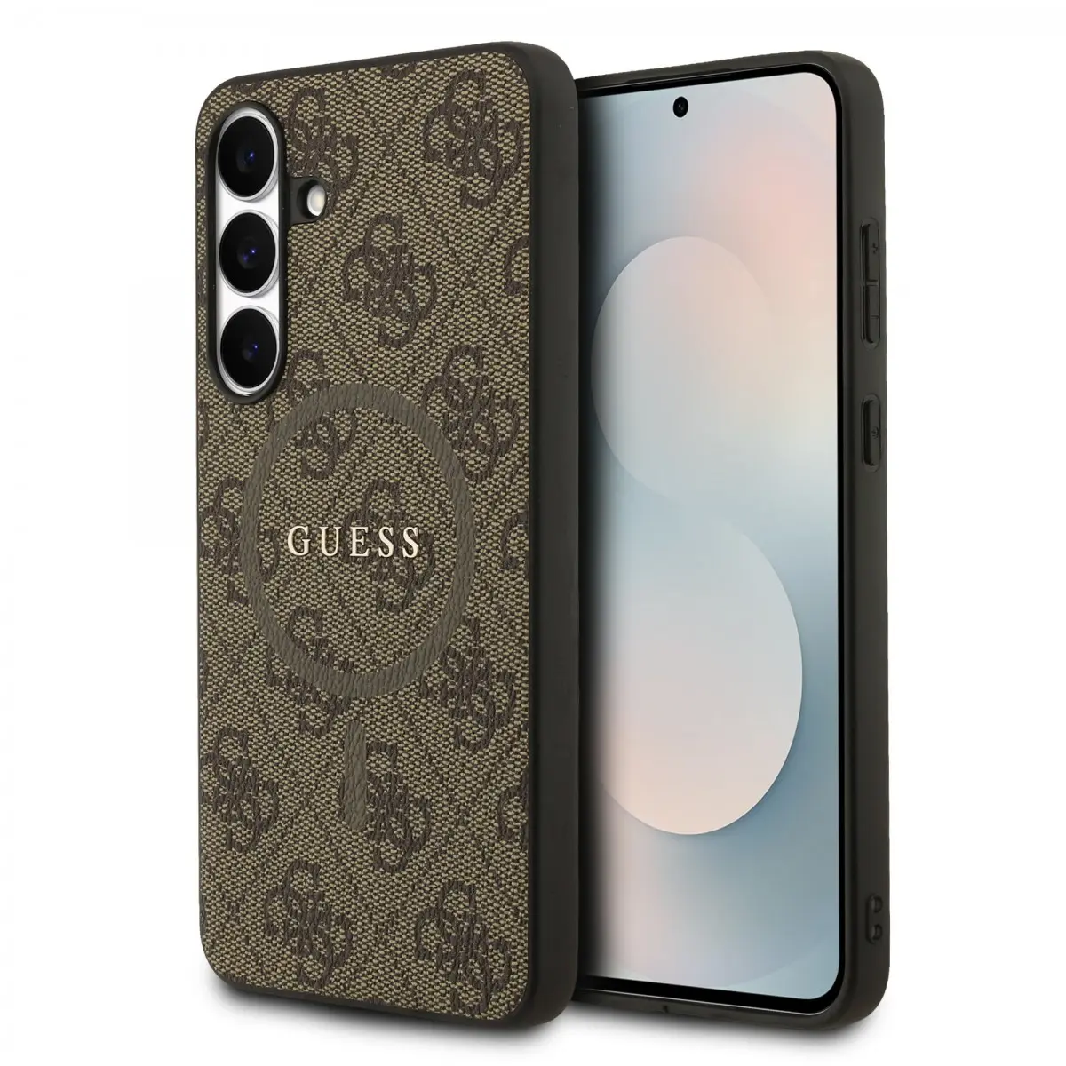 Guess PU Leather 4G Colored Ring MagSafe Zadní Kryt pro Samsung Galaxy S25 FE Brown GUHMS25FEG4GFRW
