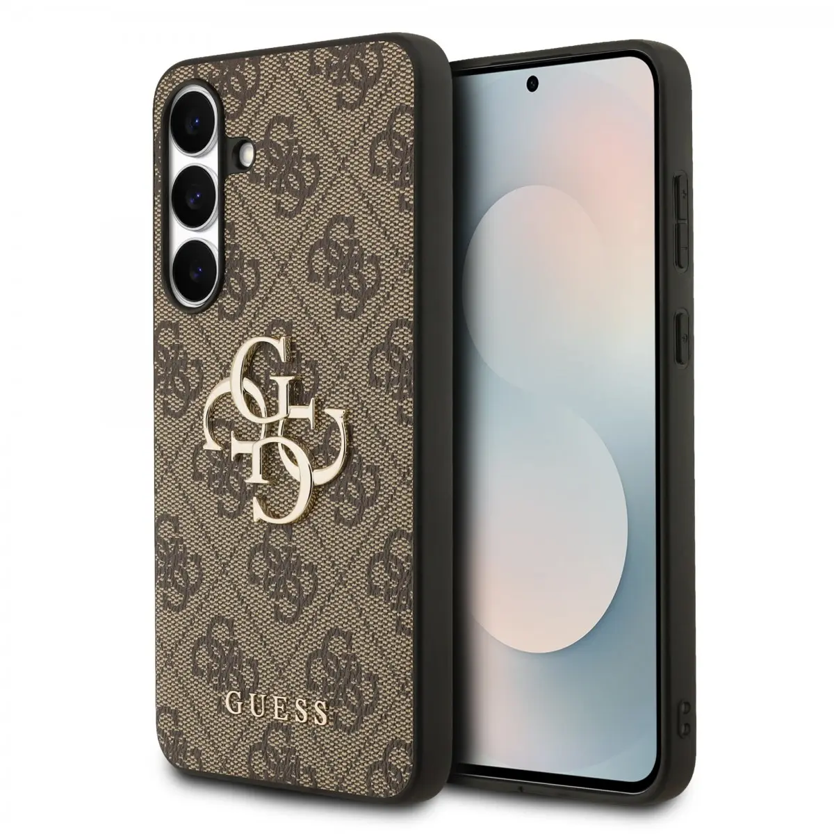 Zadní kryt Guess PU 4G Metal Logo pro Samsung Galaxy S25 FE Brown