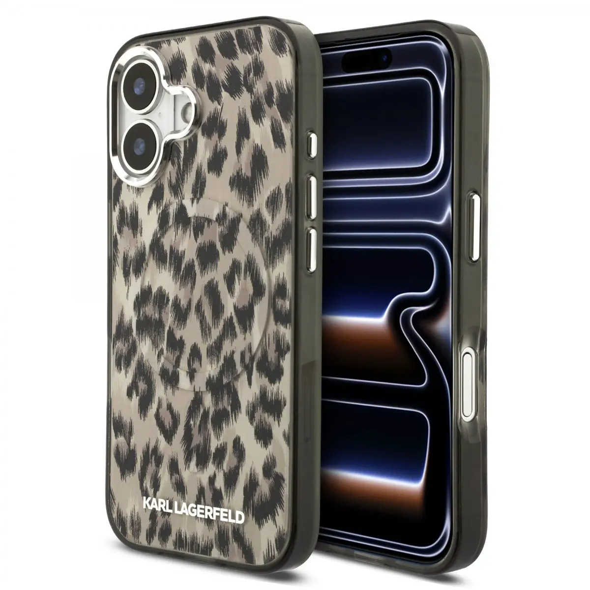 Zadní kryt Karl Lagerfeld IML Leopard MagSafe pro iPhone 17 Brown