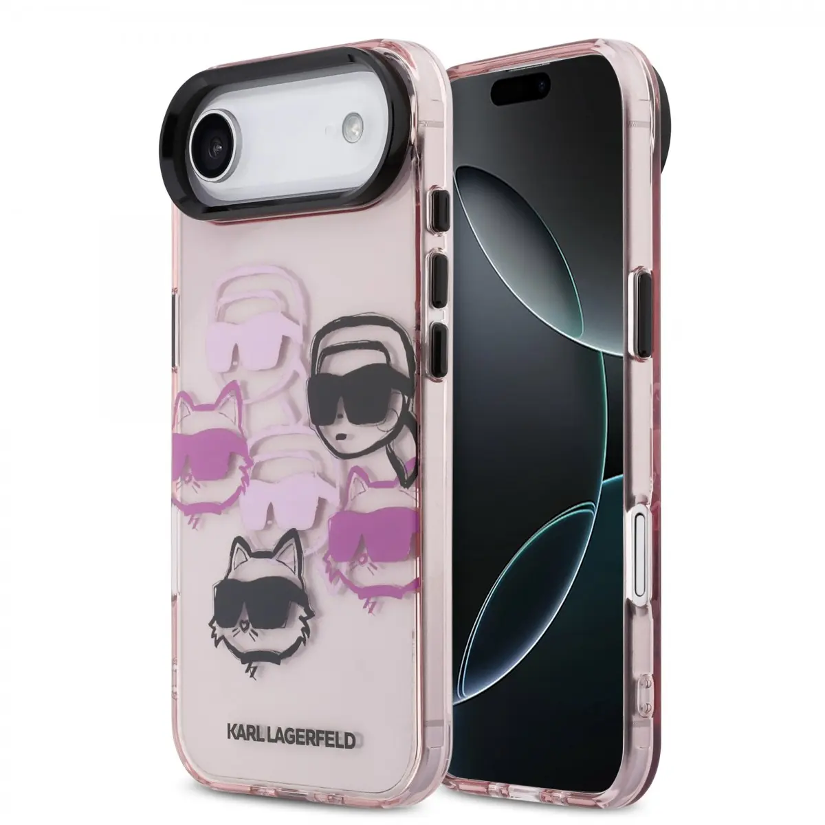 Zadní kryt Karl Lagerfeld IML Multi K&amp;CH Heads pro iPhone Air Pink