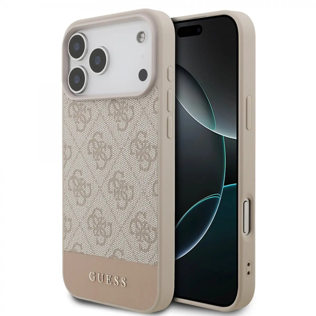 Zadní kryt Guess PU 4G Stripe pro iPhone 17 Pro Max Pink