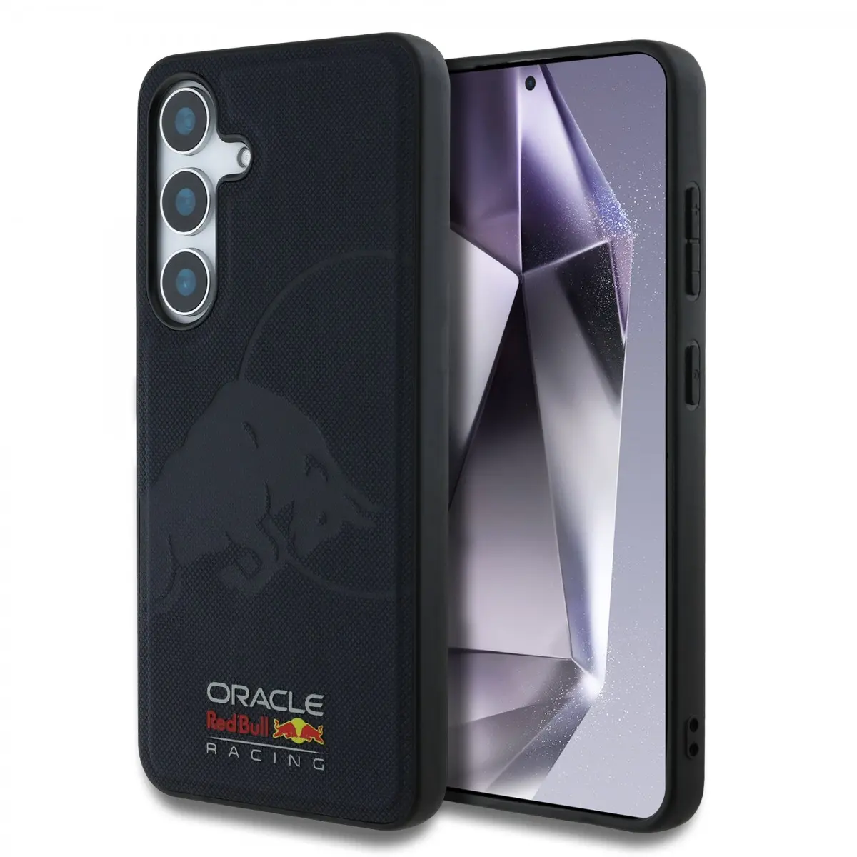 Zadní kryt Red Bull Leather Meshed Debossed Logo MagSafe pro Samsung Galaxy S25 Navy