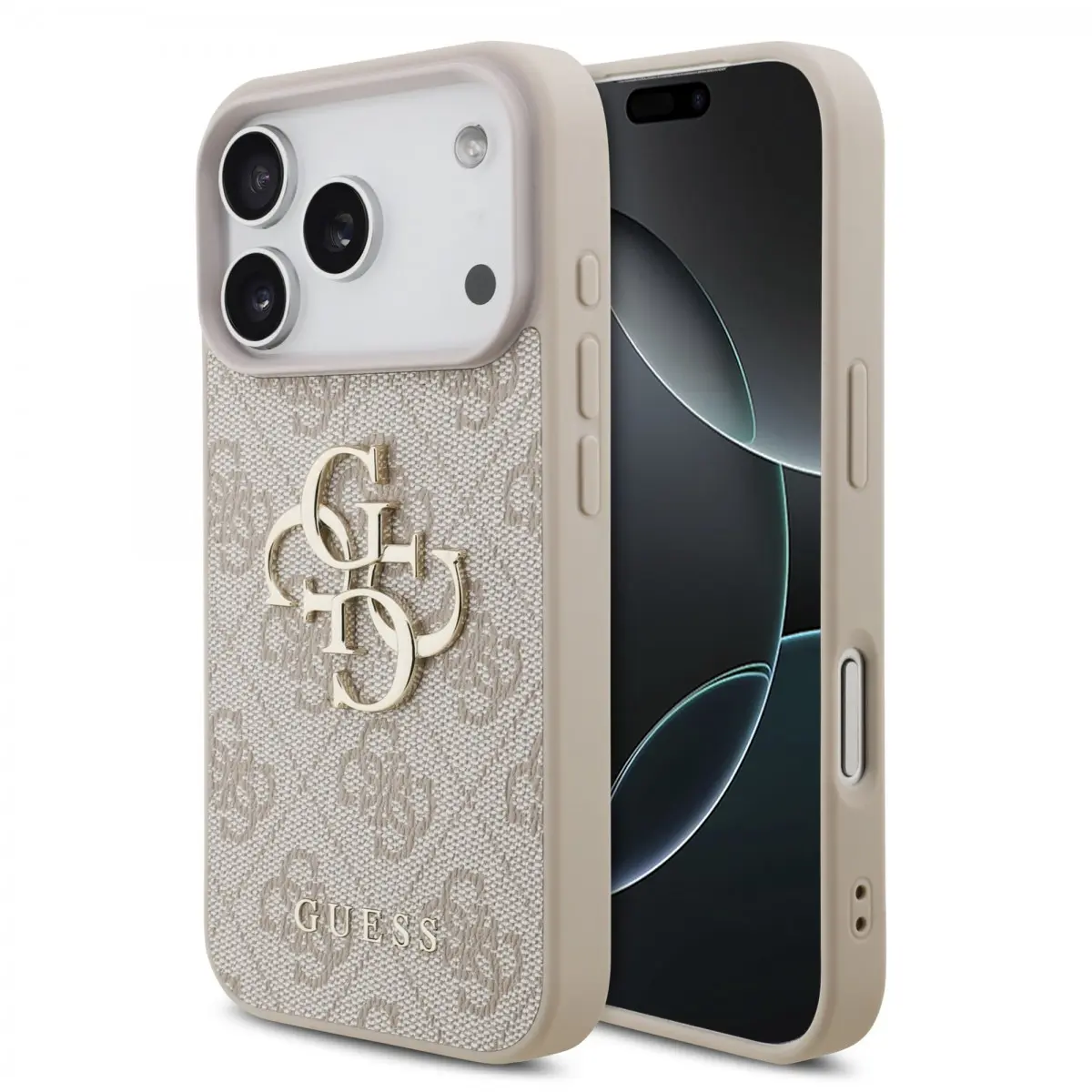 Zadní kryt Guess PU 4G Metal Logo pro iPhone 17 Pro Pink