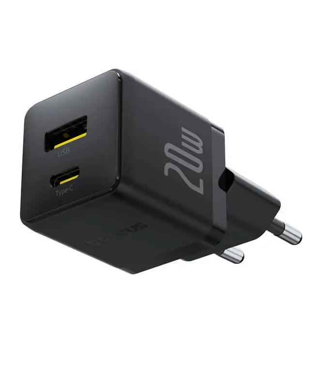 Adaptér Baseus Palm Fast USB-A + USB-C 20W Black