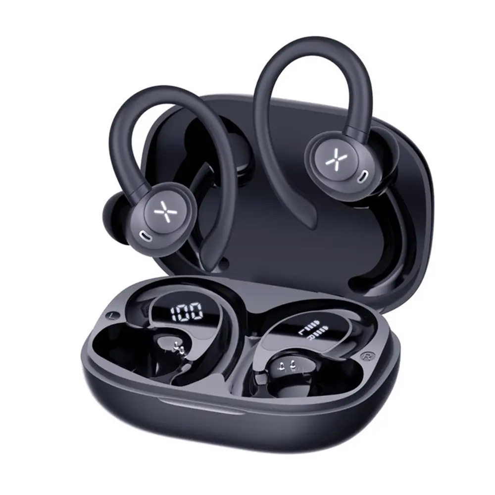 Techsuit – prémiová bezdrátová sluchátka AirTune 100 (CW4) – Bluetooth V5.4, 400mAh, IPX4 – černá