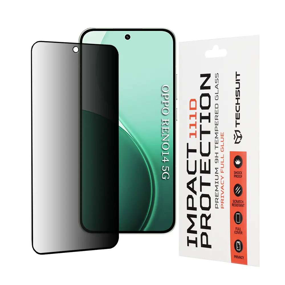 Techsuit - 111D Privacy Full Glue - Oppo Reno14 - černá
