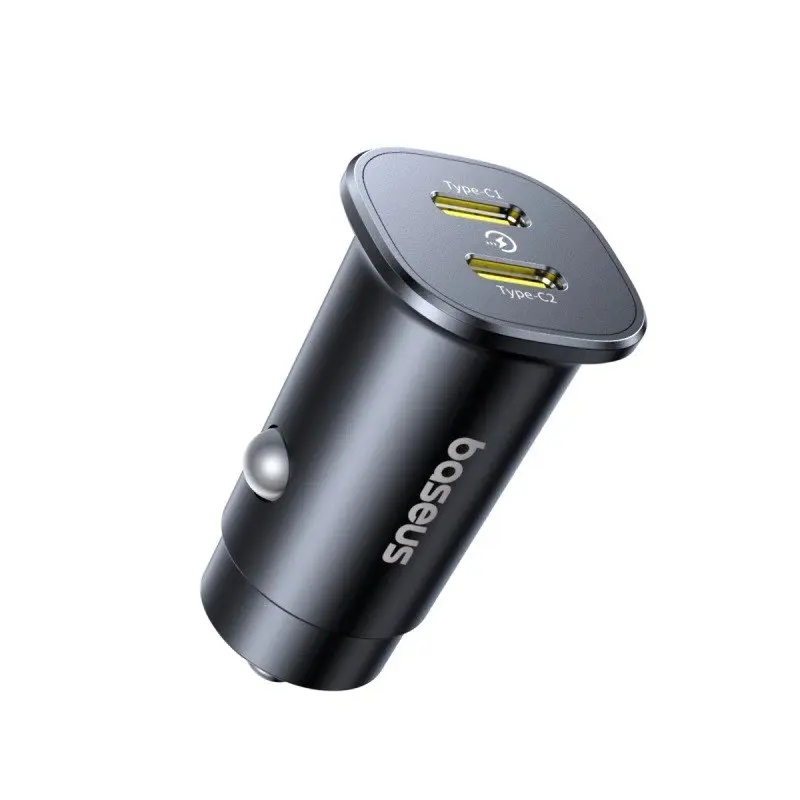 Adaptér do auta Baseus GoTrip 2x USB-C 30W Cosmic Black