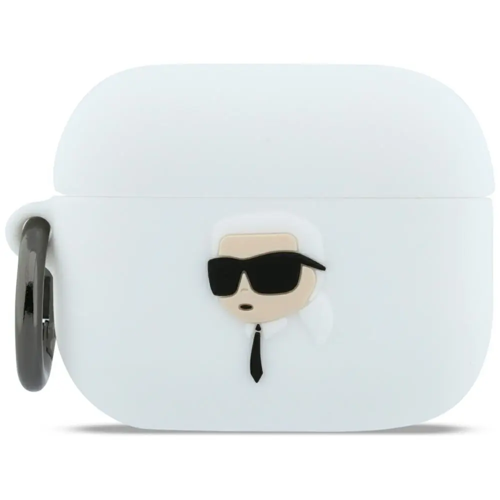 Karl Lagerfeld - Silicone Karl Head 3D (KLAP3RUNIKH) - Apple AirPods Pro 3 - bílá