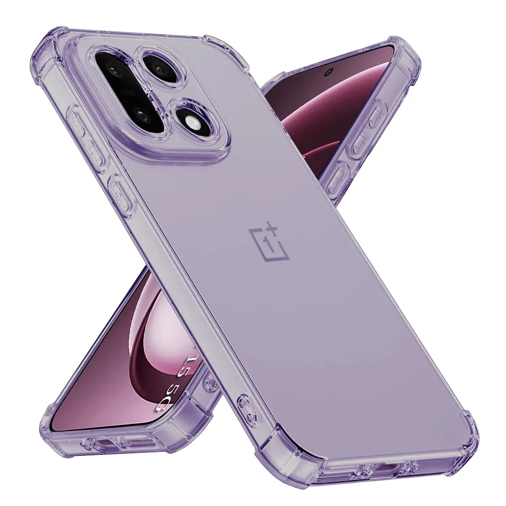 Techsuit - nárazuvzdorný průhledný silikon - OnePlus 15 - kouřově černá