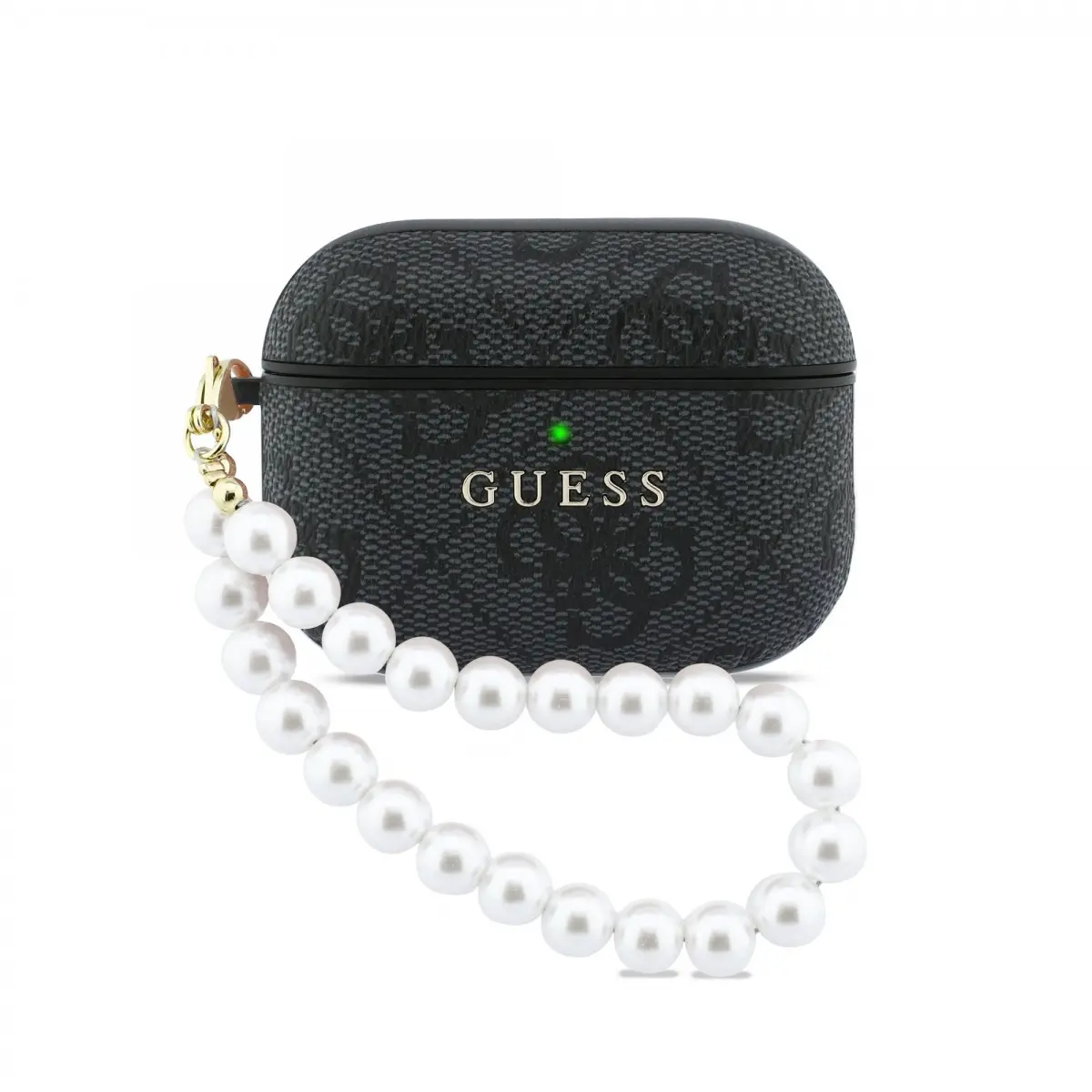 Pouzdro Guess PU 4G Classic Logo Pearl Strap pro AirPods Pro 3 Black