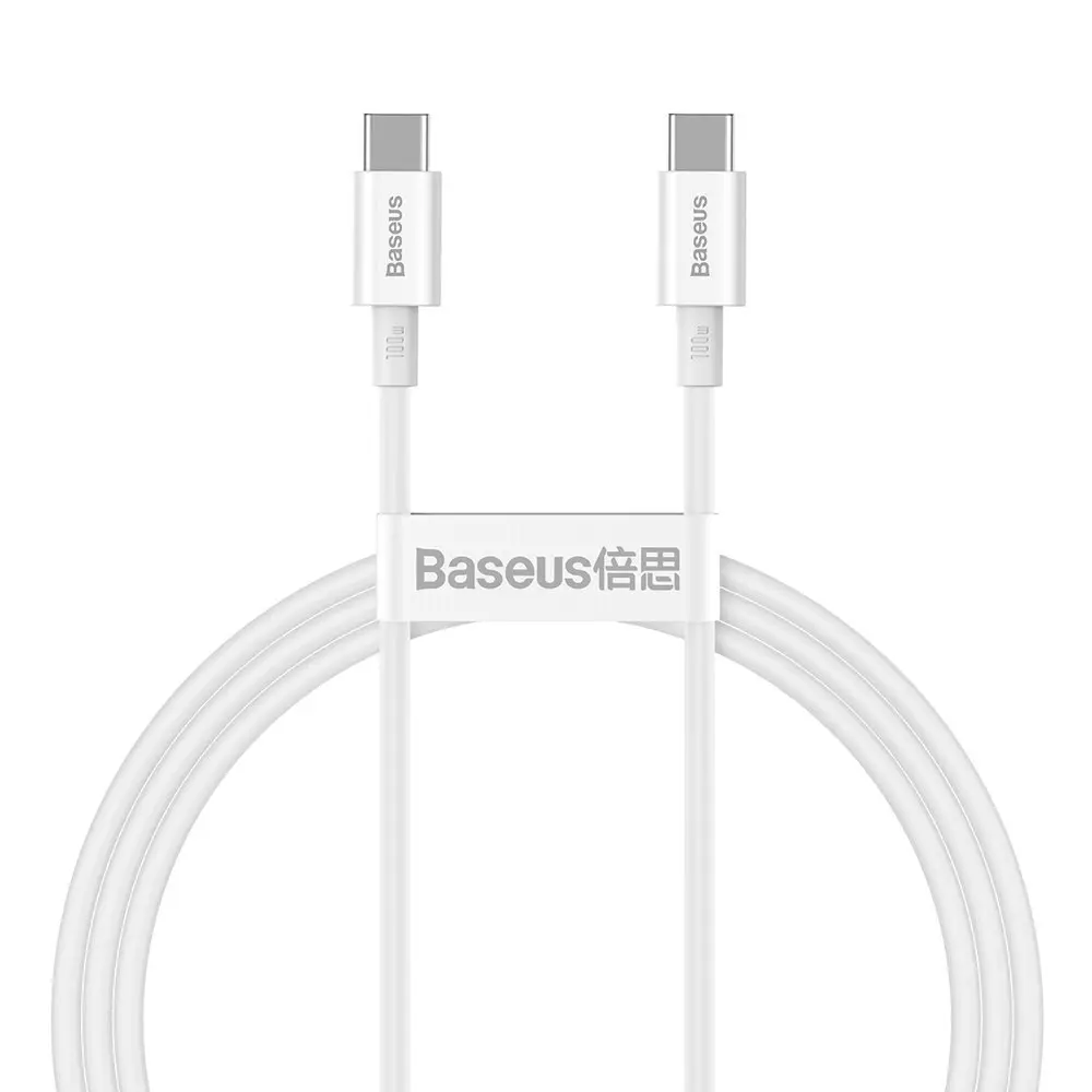 Baseus – datový kabel Superior Series (CATYS-B02) – Type-C na Type-C, 100W, 1m – bílý