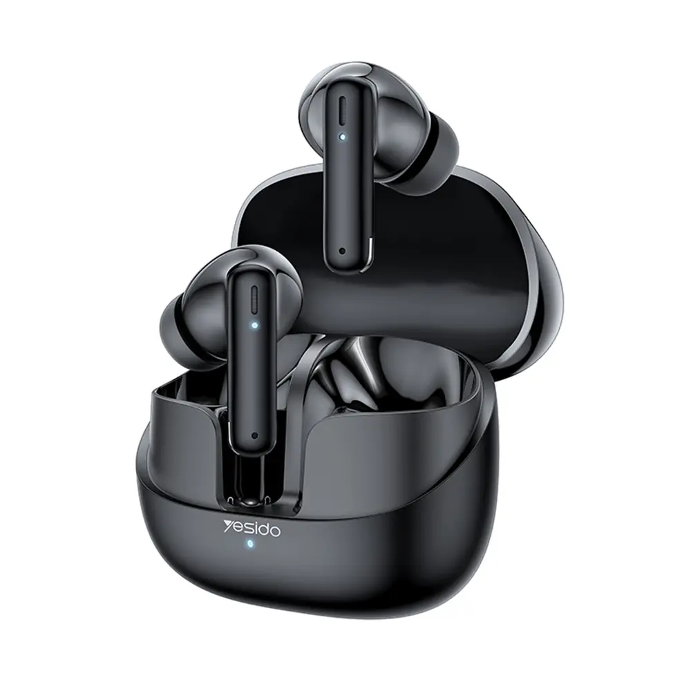 Yesido - bezdrátová sluchátka (TWS26) - stereo, s mikrofonem, Bluetooth, 13mm reproduktor, design do uší, 250mAh - černá