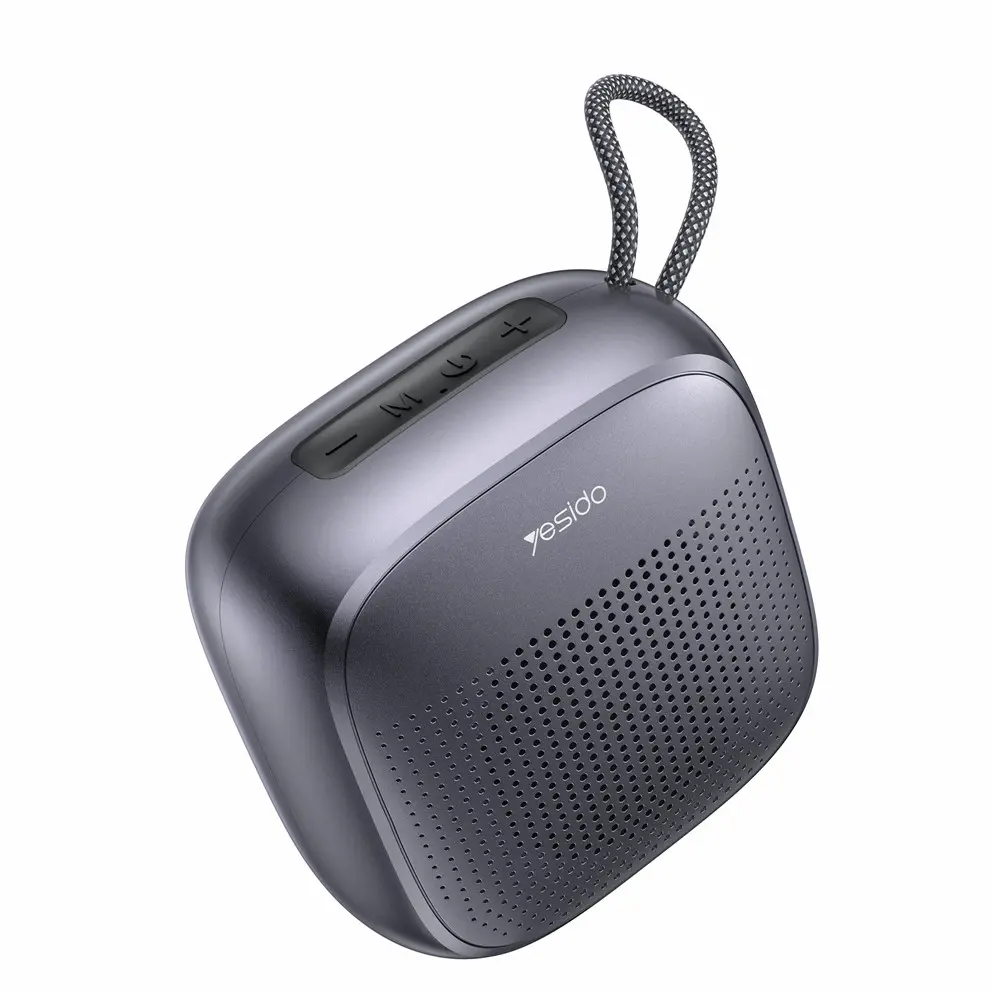 Yesido - bezdrátový reproduktor (YSW24) - Bluetooth 5.3, mini design, vodotěsný, šňůrka, TF, AUX, Type-C, 1000mAh - černý