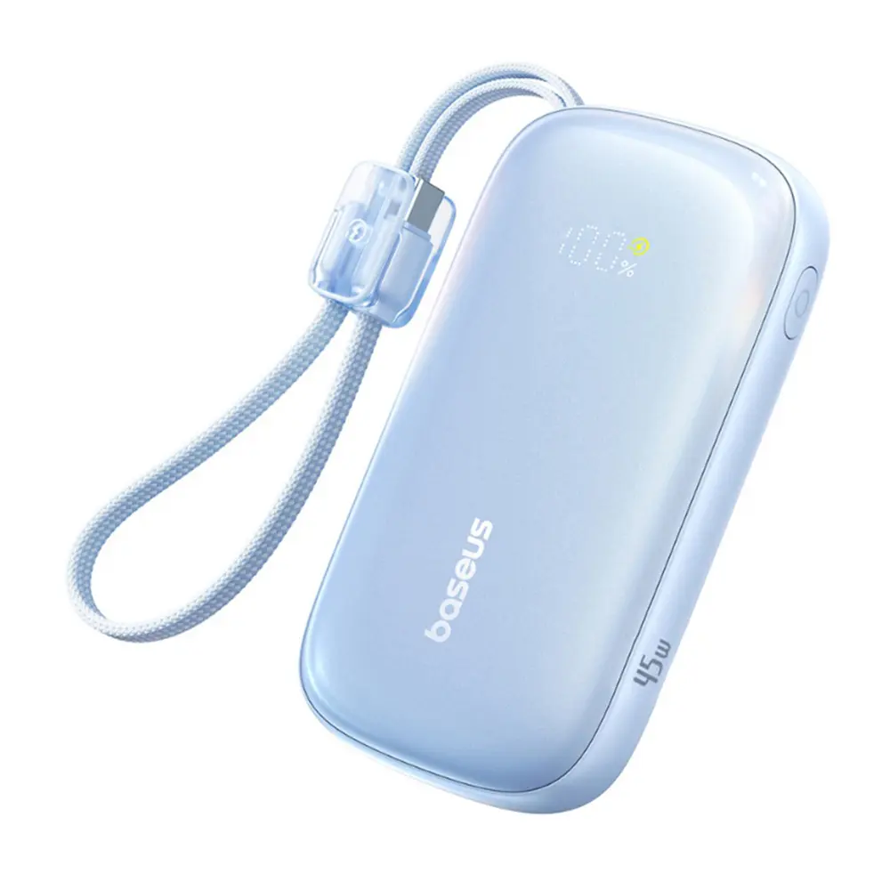 Baseus – powerbanka EnerFill FC21 Qpow 3 Ultra (E0027Q03) – s odpojitelným kabelem, 10000mAh, 45W, USB, USB-C – Galaxy Blue