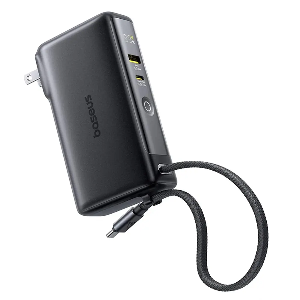 Baseus – Power Bank Nomos NT11 Omni powerbanka s USB-C kabelem 10000 mAh 67W s digitálním displejem – kosmická černá