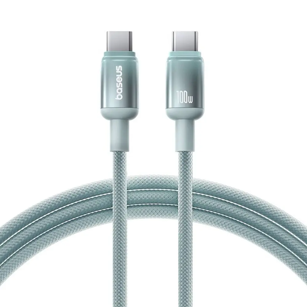 Baseus - datový kabel Discolor (E0420701) - USB-C na USB-C, 100W, 480Mbps, 2m - modrá/zelená