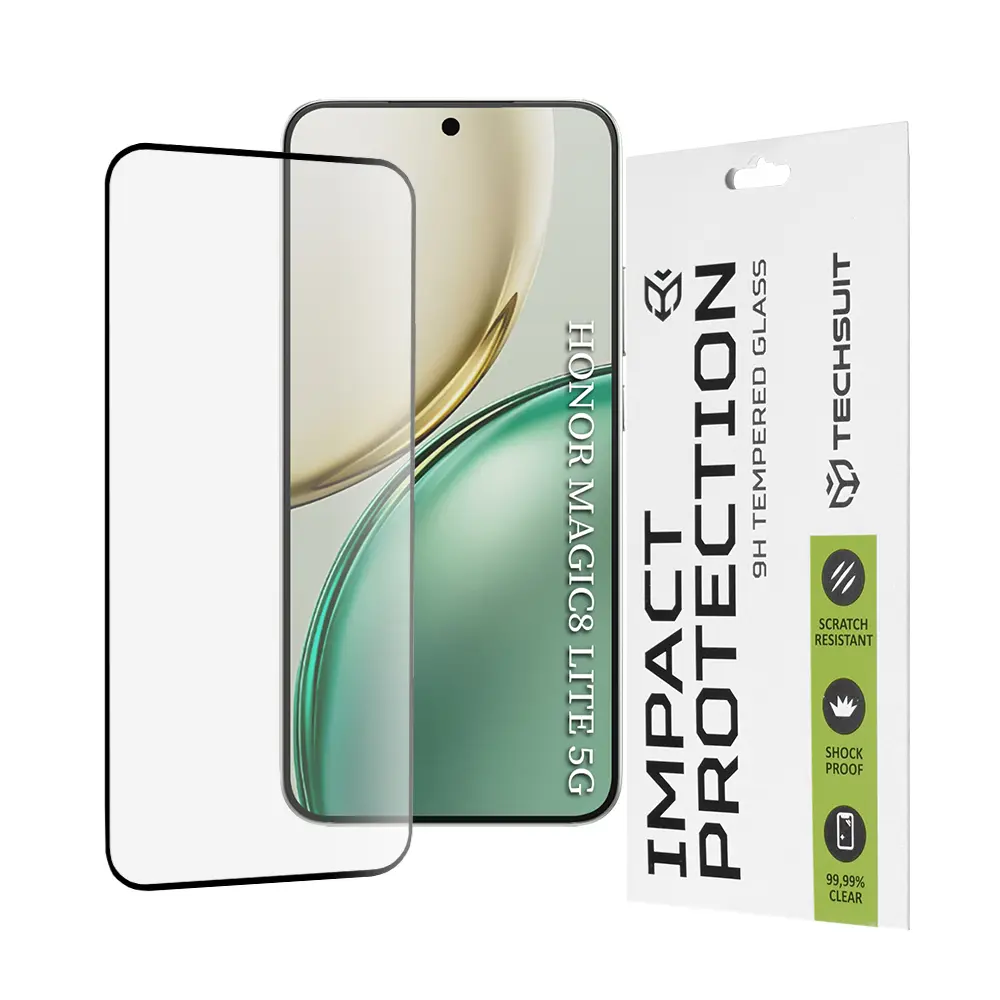 Techsuit - 111D celoplošné / celolepicí sklo - Honor Magic8 Lite - černé