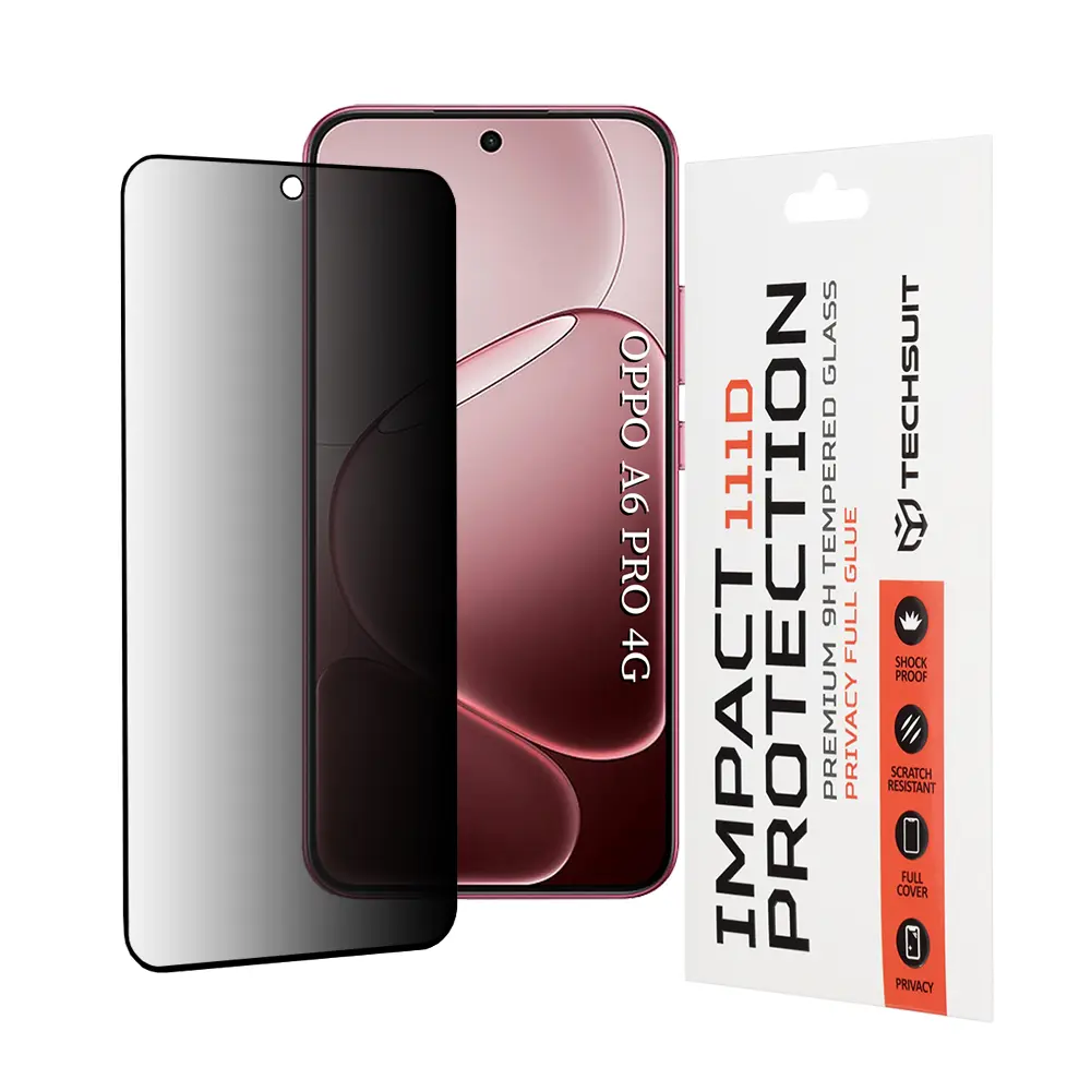 Techsuit - 111D Privacy Full Glue - Oppo A6 Pro 4G / A6 Pro 5G - černá