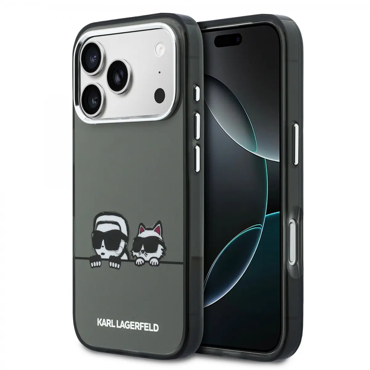 Zadní kryt Karl Lagerfeld IML K&amp;CH Heads Logo MagSafe pro iPhone 17 Pro Black