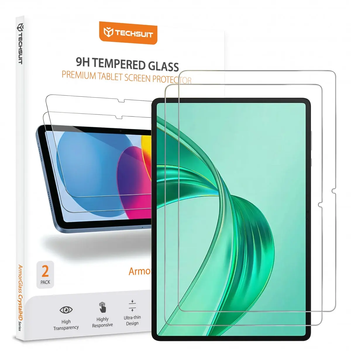 Techsuit - ArmorGlass CrystalHD (2 ks) - Honor Pad X8a / Oppo Pad (2022) / Xiaomi Pad 6 / Pad 6 Pro - čirá