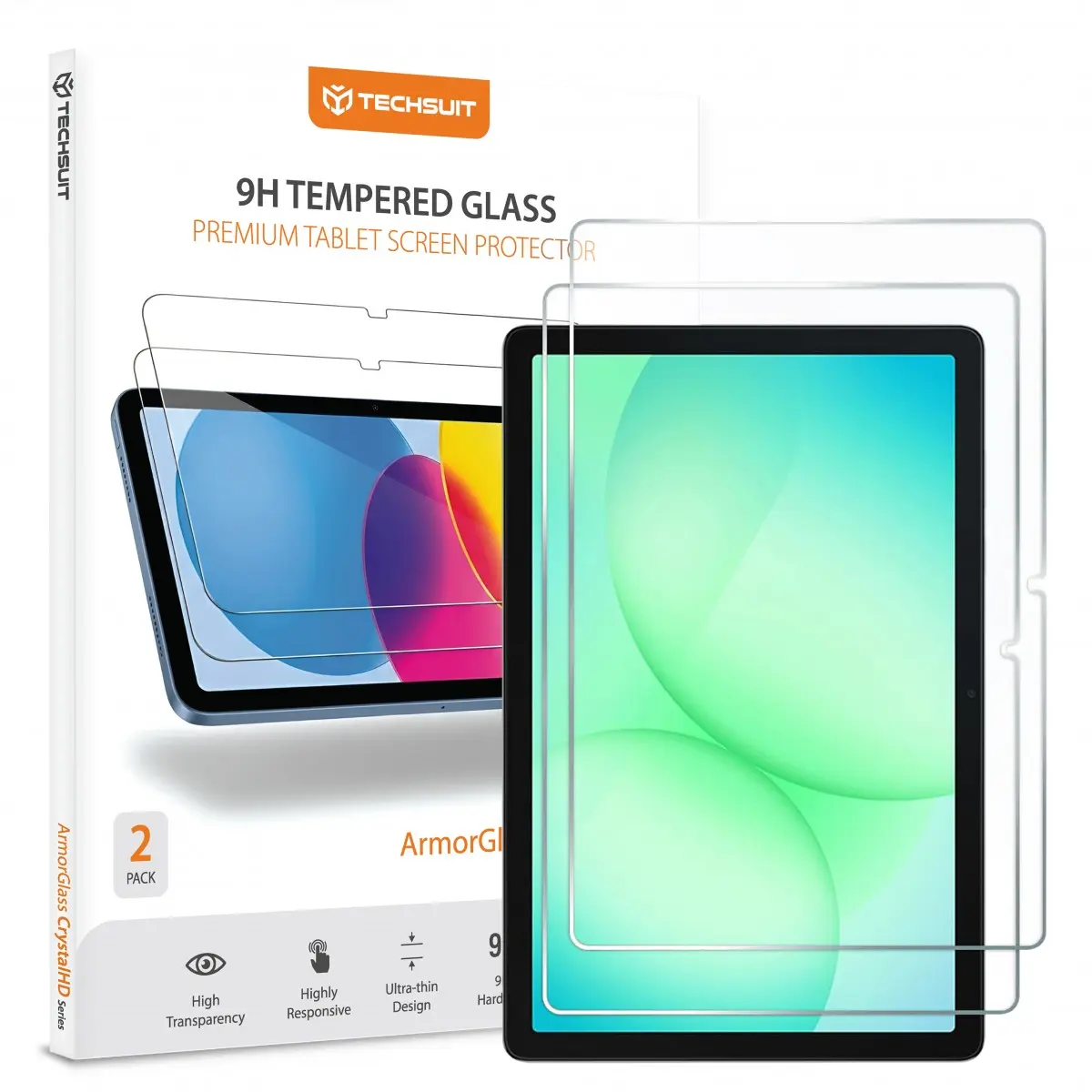 Techsuit - ArmorGlass CrystalHD (2 ks) - Samsung Galaxy Tab A9 Plus / A11 Plus - čirá