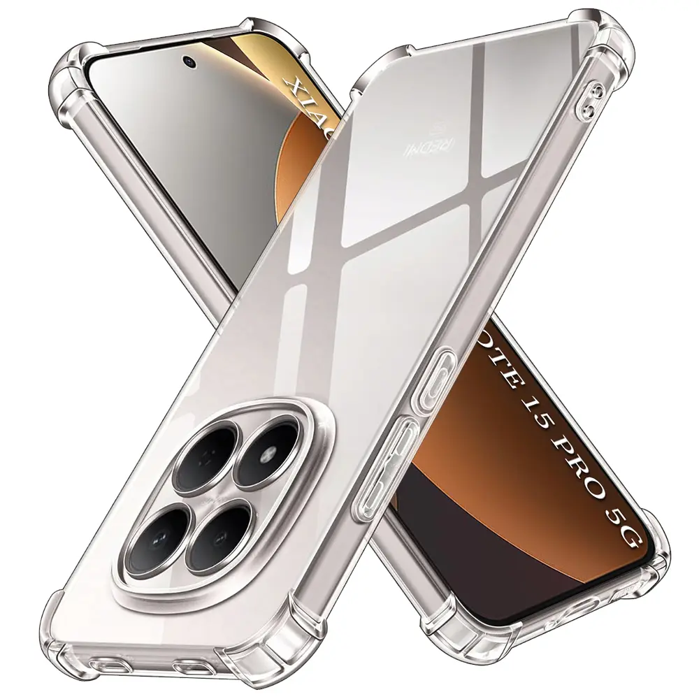Techsuit - nárazuvzdorný průhledný silikon - Xiaomi Redmi Note 15 Pro 5G - čirá