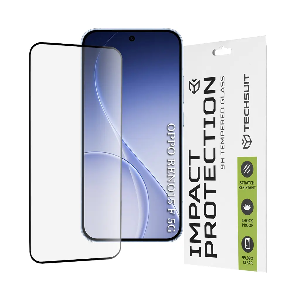 Techsuit - 111D celoplošné / celolepené sklo - Oppo Reno 15F / Reno15 FS 5G - černé