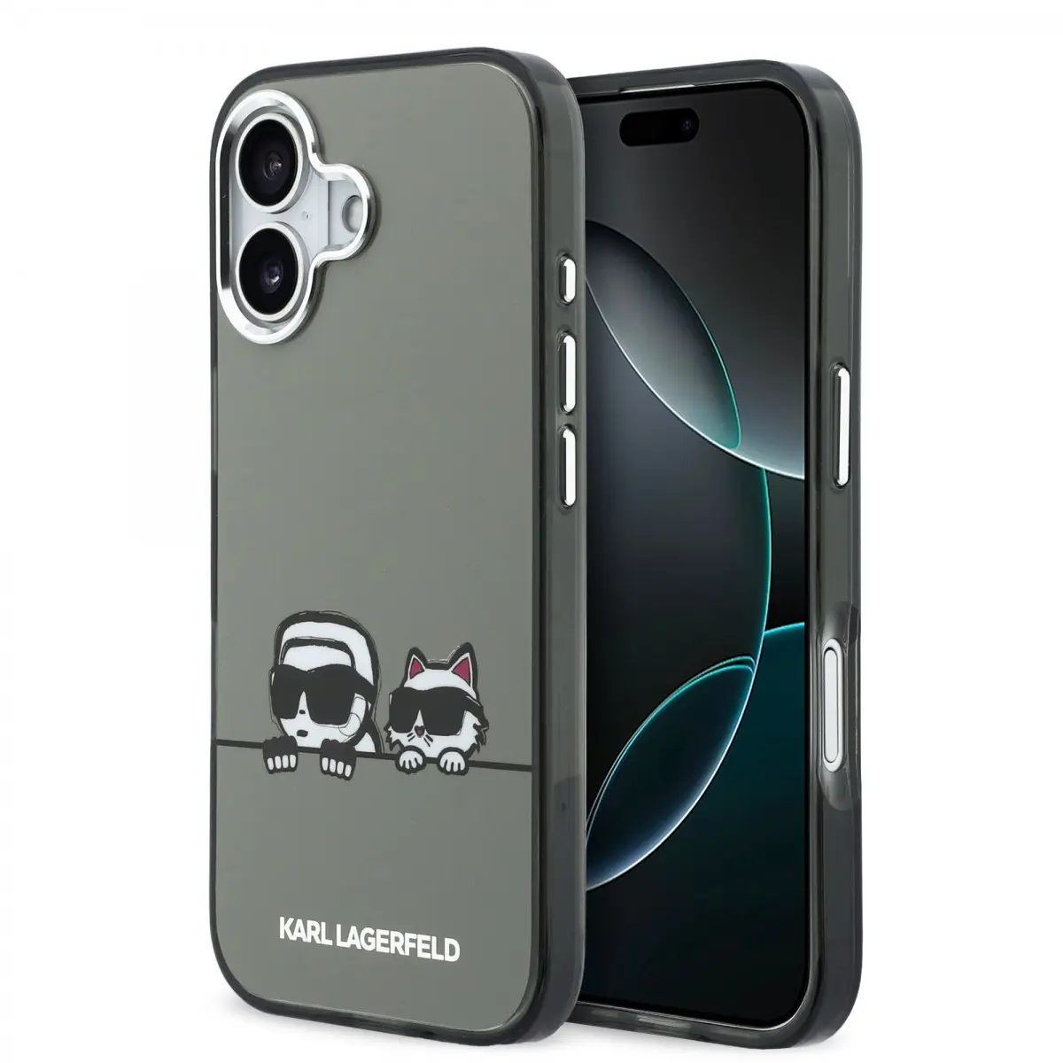 Zadní kryt Karl Lagerfeld IML K&amp;CH Heads Logo MagSafe pro iPhone 17 Black