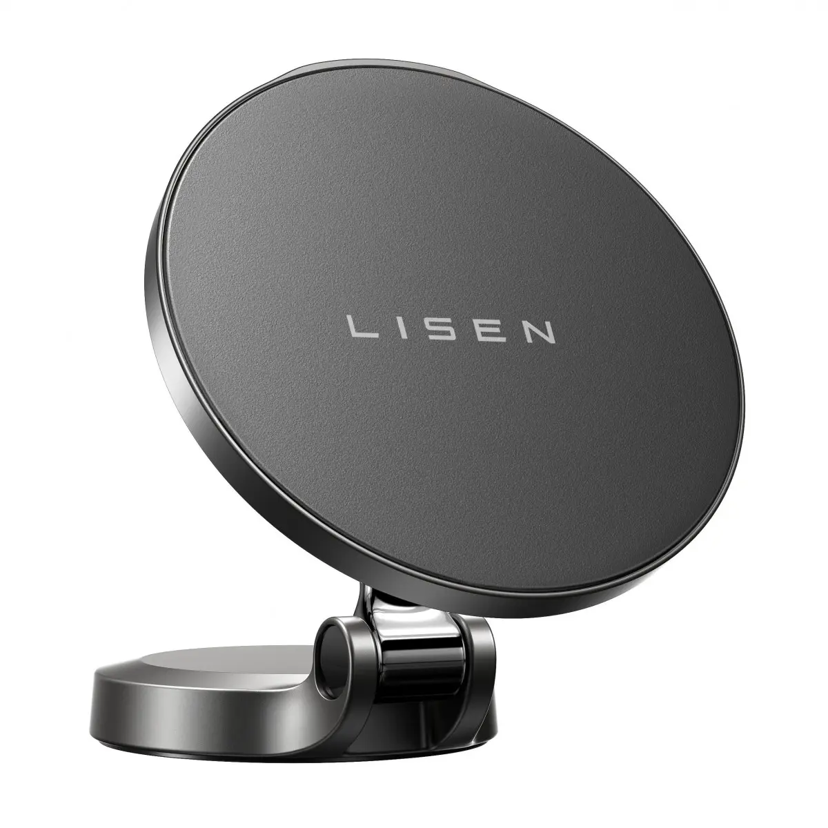Lisen - držák do auta s bezdrátovým nabíjením (YL0223090006) - magnetický, na palubní desku, univerzální, elegantní, 15W - černý