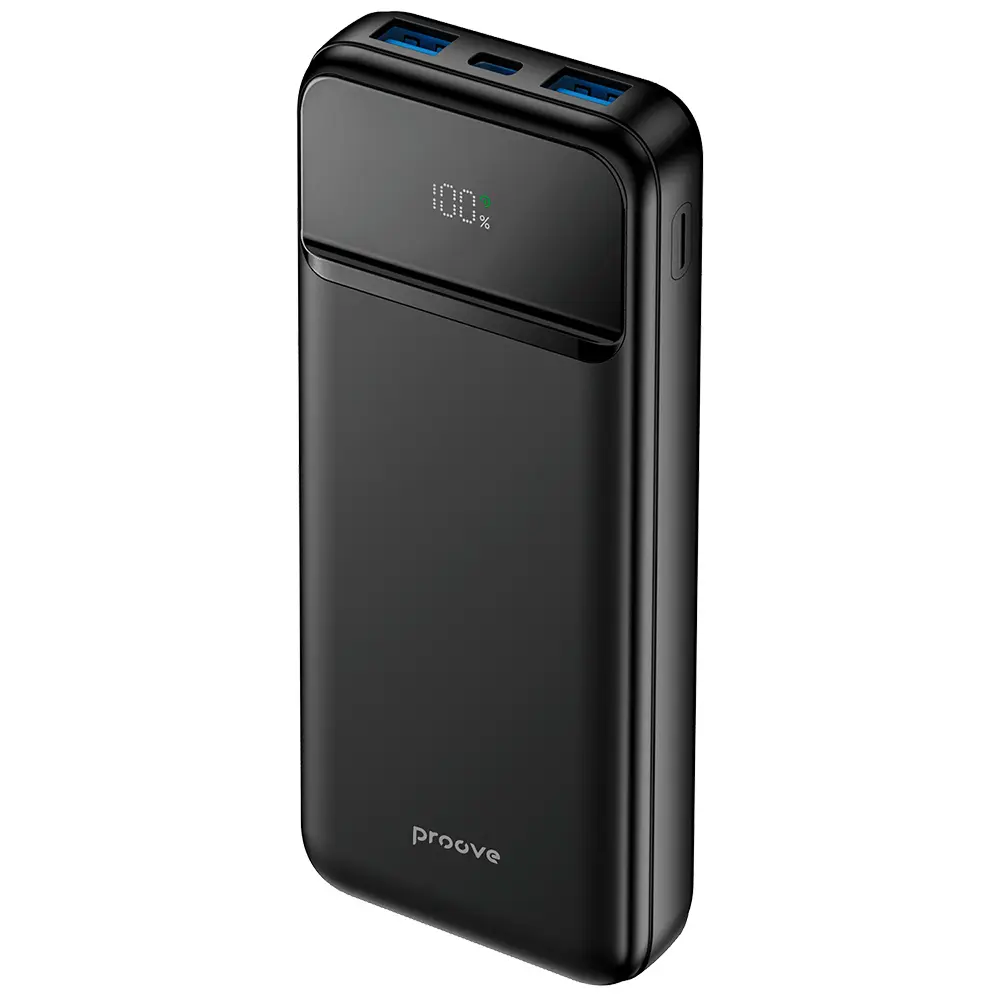 Proove - Powerbanka Illuminator 2 (PBIP10212201) - Type-C, 2x USB, s LED displejem, rychlé nabíjení, 22,5 W, 10000 mAh - černá