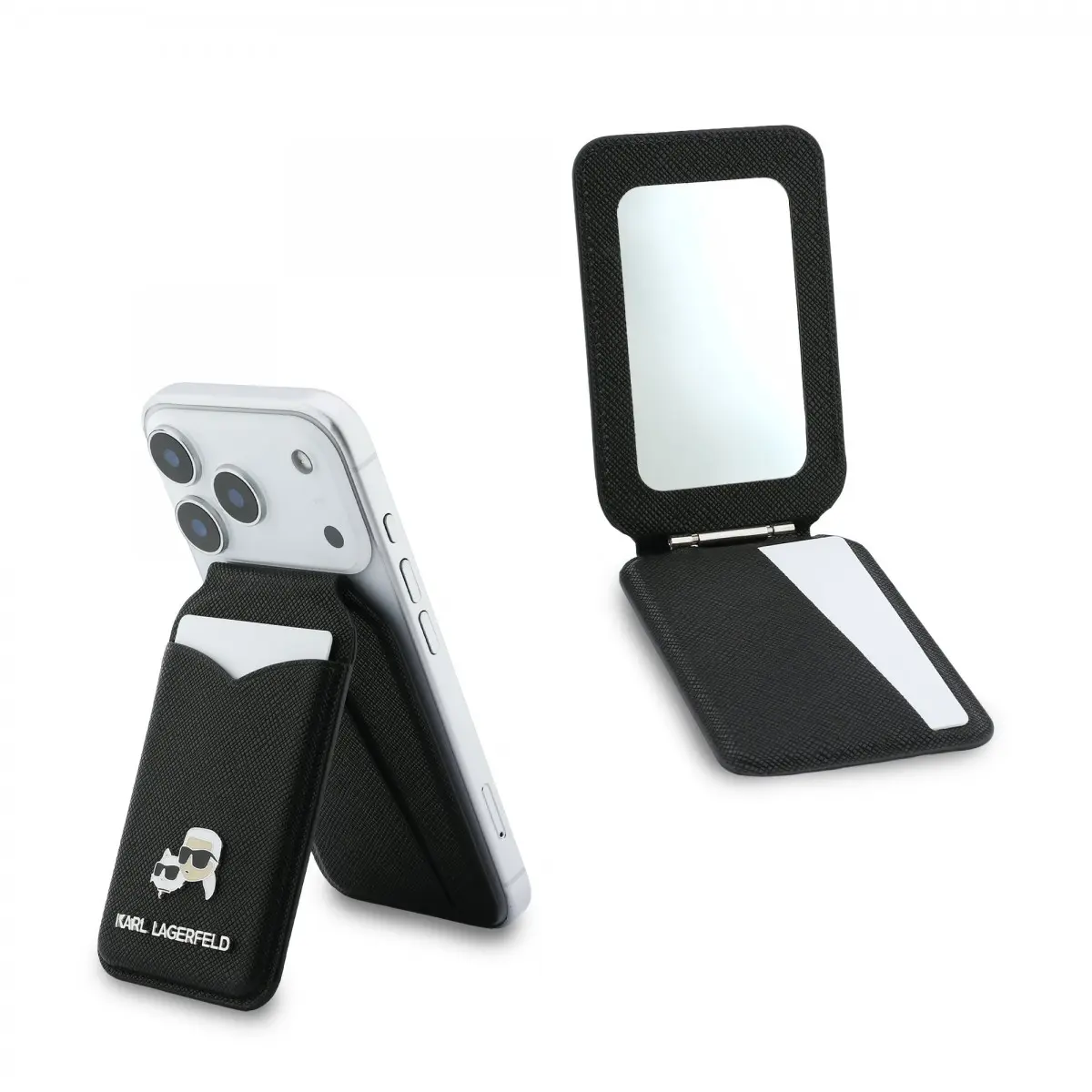 Peněženka se Stojanem Karl Lagerfeld Mirror MagSafe Cardslot Black