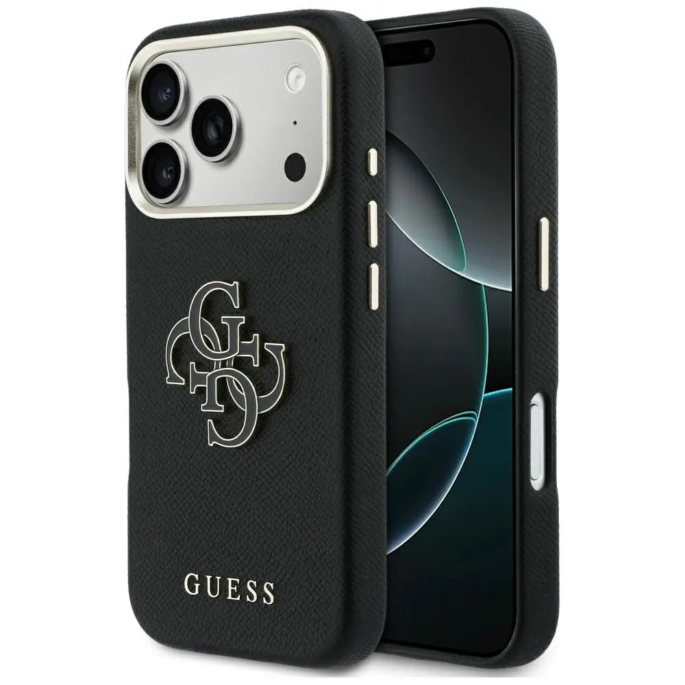 Guess - pevné pouzdro Resin Logo (GUHCP17L5PS4RGGK) - iPhone 17 Pro - černá
