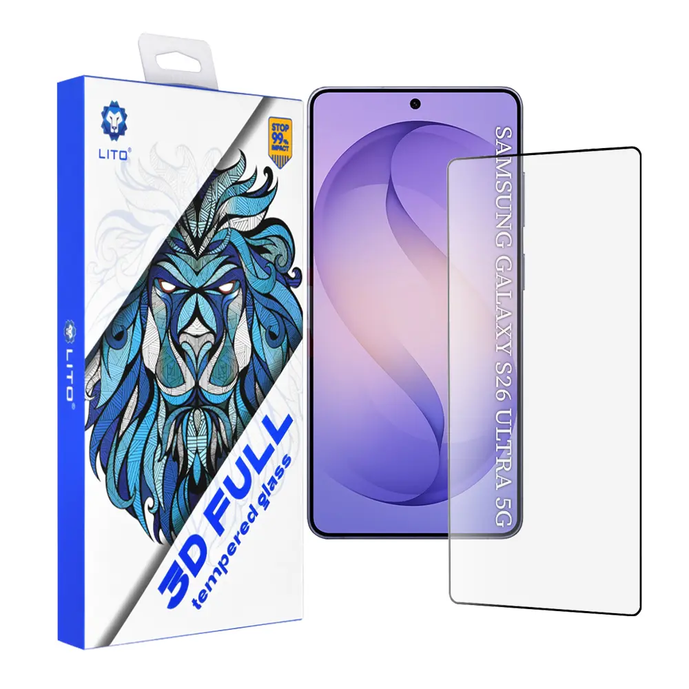 Lito 3D celoplošné ochranné sklo pro Samsung Galaxy S26 Ultračerné