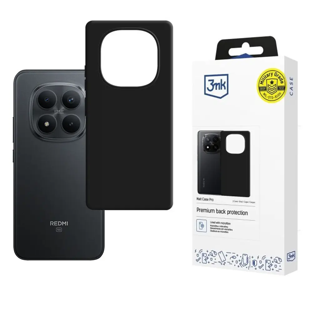 3mk Matt Case Pro na Xiaomi Redmi Note 15 Pro+ 5Gčerné