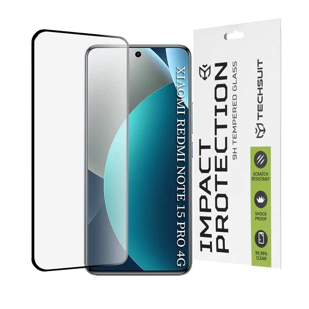 Techsuit - 111D ochranné sklo full cover  full glue  3D - Xiaomi Redmi Note 15 Pro 4G - černá