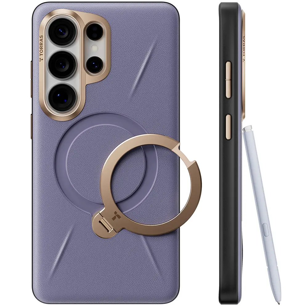 Torras QPRO Leather Series pro Samsung Galaxy S26 Ultratmavě fialová