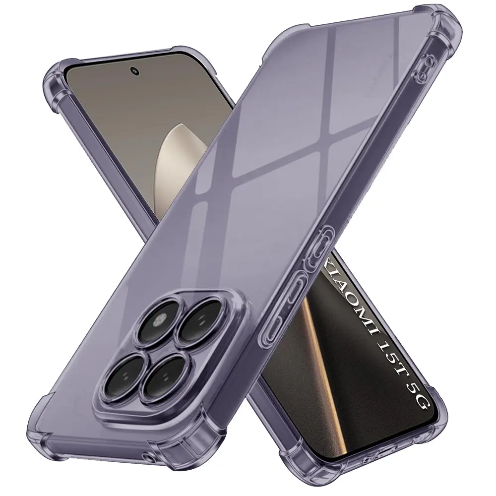Techsuit - nárazuvzdorný průhledný silikonový - Xiaomi 15T - Smoke Black
