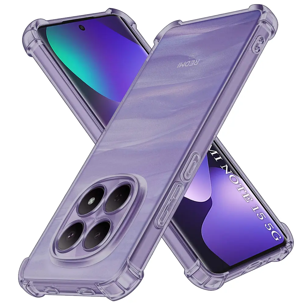 Techsuit - nárazuvzdorný průhledný silikon - Xiaomi Redmi Note 15 5G / Note 15 4G / Poco M8 5G - kouřově černá