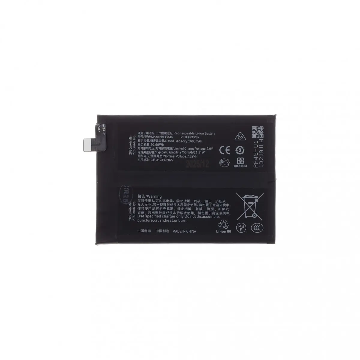 Baterie BLPA45 pro OnePlus Nord CE 4 5500mAh Li-Ion (OEM)