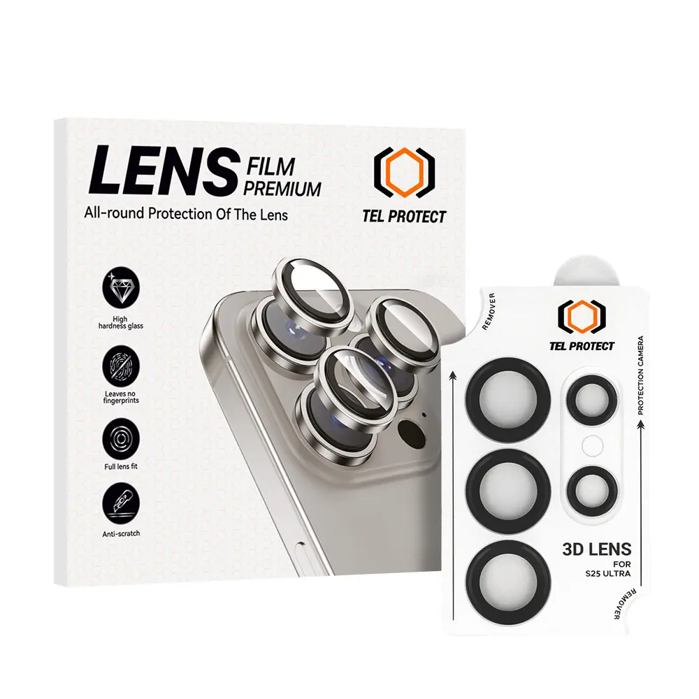 Tvrzené sklo Tel Protect 3D Lens na fotoaparát pro Samsung Galaxy S26 Ultra černé