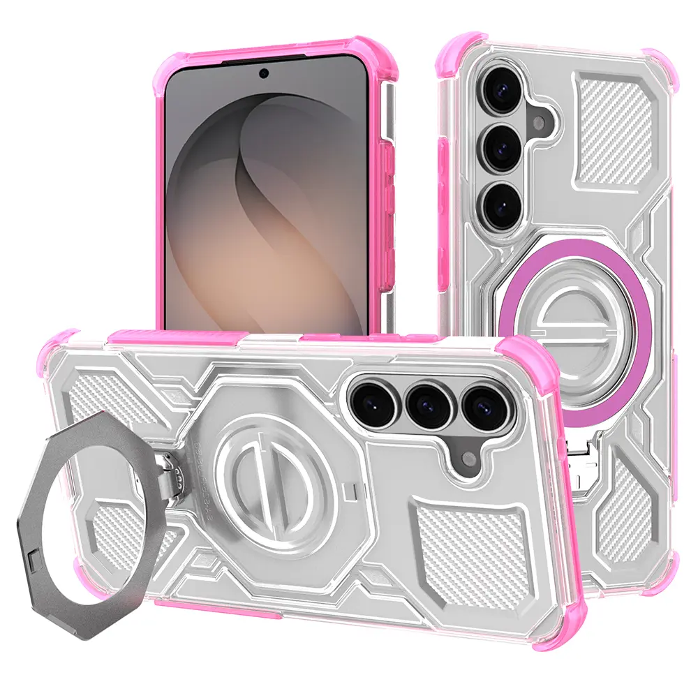 Techsuit - Carbon Shield PRO - Samsung Galaxy S26 - Růžová transparentní