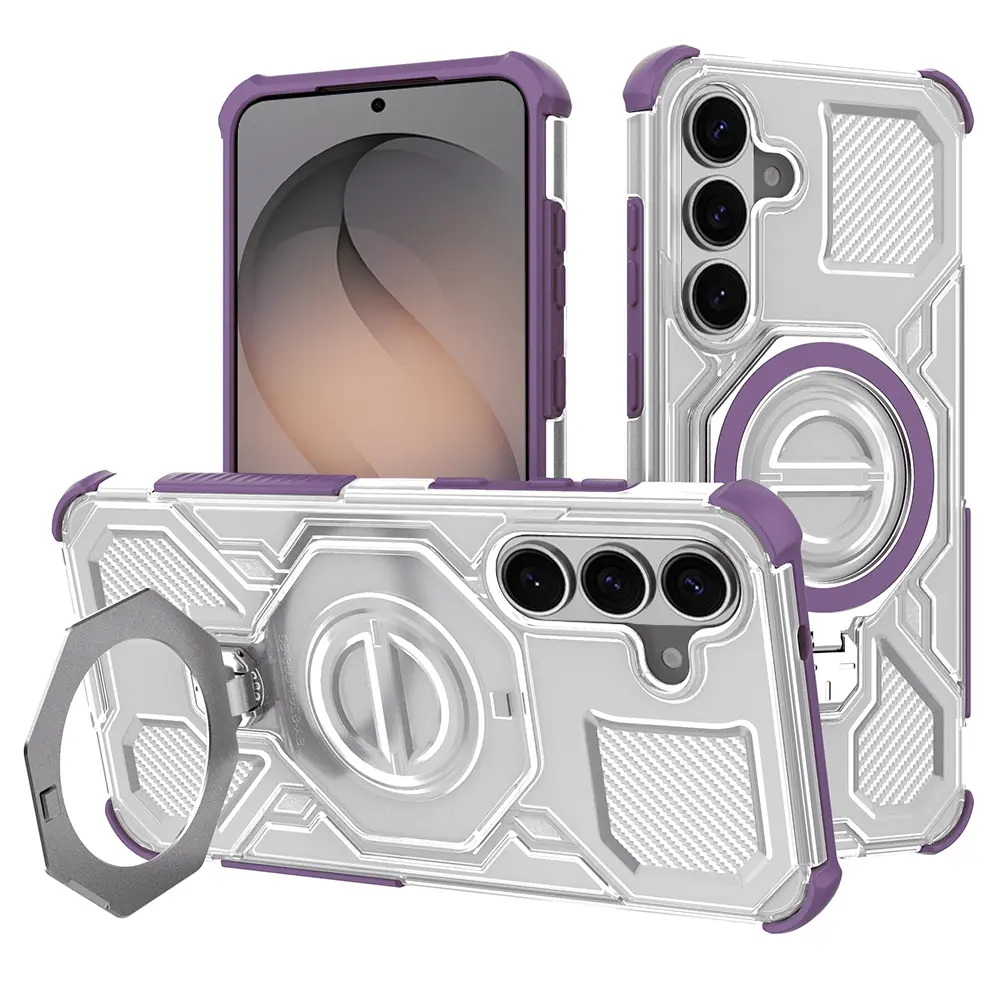 Techsuit - Carbon Shield PRO - Samsung Galaxy S26 - Fialová transparentní