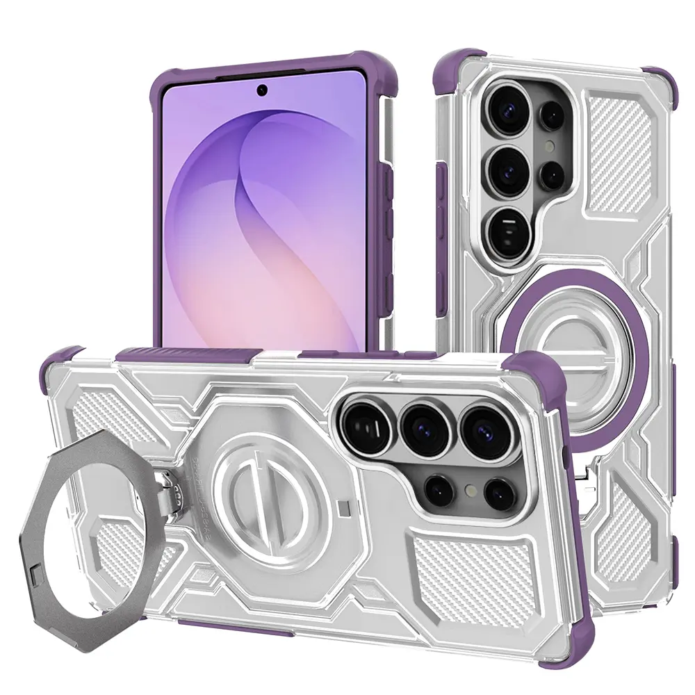 Techsuit - Carbon Shield PRO - Samsung Galaxy S26 Ultra - Fialová transparentní