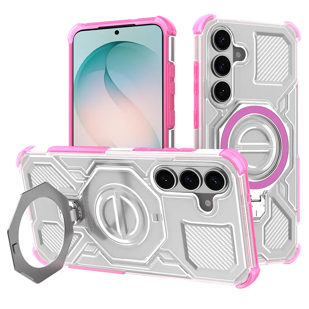 Techsuit - Carbon Shield PRO - Samsung Galaxy S26 Plus - Růžová transparentní